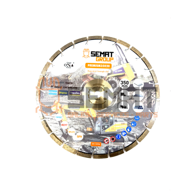 Disque diamant beton beton arme asphalte 350x20 Semat Premium Mixte